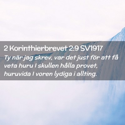Picture 02 - 2 Korinthierbrevet 2:9 SV1917 - Ty när jag skrev, var det just för att få veta - Bible Verse Picture