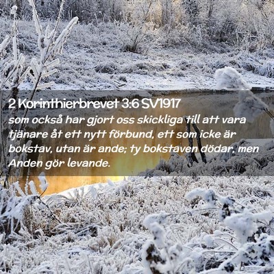 Picture 02 - 2 Korinthierbrevet 3:6 SV1917 - som också har gjort oss skickliga till att vara - Bible Verse Picture