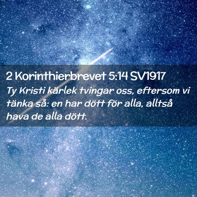 Picture 02 - 2 Korinthierbrevet 5:14 SV1917 - Ty Kristi kärlek tvingar oss, eftersom vi tänka - Bible Verse Picture