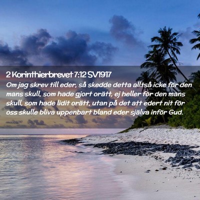 Picture 02 - 2 Korinthierbrevet 7:12 SV1917 - Om jag skrev till eder, så skedde detta alltså - Bible Verse Picture