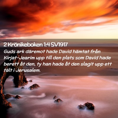 Picture 02 - 2 Krönikeboken 1:4 SV1917 - Guds ark däremot hade David hämtat från - Bible Verse Picture
