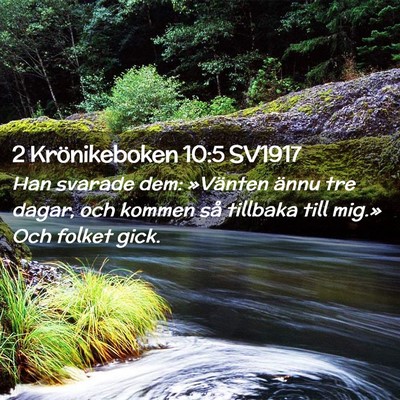 Picture 02 - 2 Krönikeboken 10:5 SV1917 - Han svarade dem: »Vänten ännu tre dagar, och - Bible Verse Picture