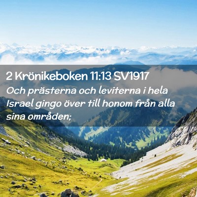 Picture 02 - 2 Krönikeboken 11:13 SV1917 - Och prästerna och leviterna i hela Israel gingo - Bible Verse Picture