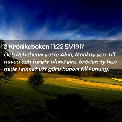 Picture 02 - 2 Krönikeboken 11:22 SV1917 - Och Rehabeam satte Abia, Maakas son, till huvud - Bible Verse Picture