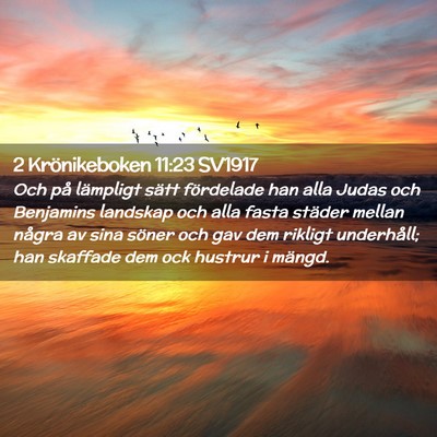 Picture 02 - 2 Krönikeboken 11:23 SV1917 - Och på lämpligt sätt fördelade han alla Judas - Bible Verse Picture