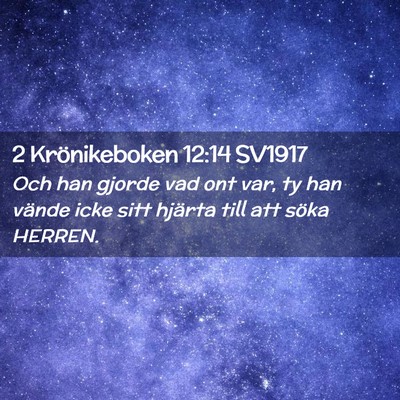 Picture 02 - 2 Krönikeboken 12:14 SV1917 - Och han gjorde vad ont var, ty han vände icke - Bible Verse Picture