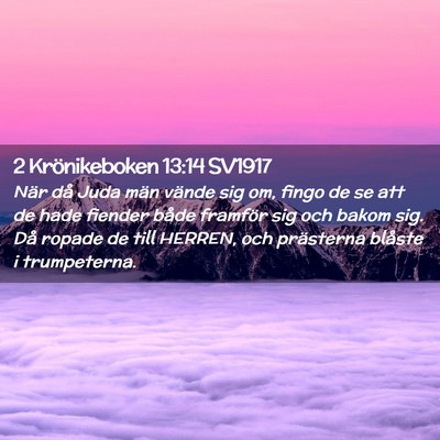Picture 02 - 2 Krönikeboken 13:14 SV1917 - När då Juda män vände sig om, fingo de se att - Bible Verse Picture