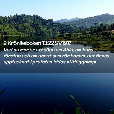 Picture 02 - 2 Krönikeboken 13:22 SV1917 - Vad nu mer är att säga om Abia, om hans - Bible Verse Picture