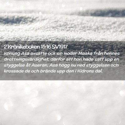 Picture 02 - 2 Krönikeboken 15:16 SV1917 - Konung Asa avsatte ock sin moder Maaka från - Bible Verse Picture