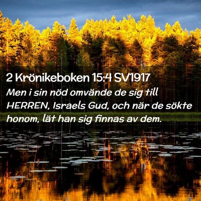 Picture 02 - 2 Krönikeboken 15:4 SV1917 - Men i sin nöd omvände de sig till HERREN, - Bible Verse Picture
