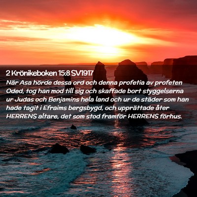 Picture 02 - 2 Krönikeboken 15:8 SV1917 - När Asa hörde dessa ord och denna profetia av - Bible Verse Picture