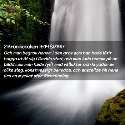 Picture 02 - 2 Krönikeboken 16:14 SV1917 - Och man begrov honom i den grav som han hade - Bible Verse Picture