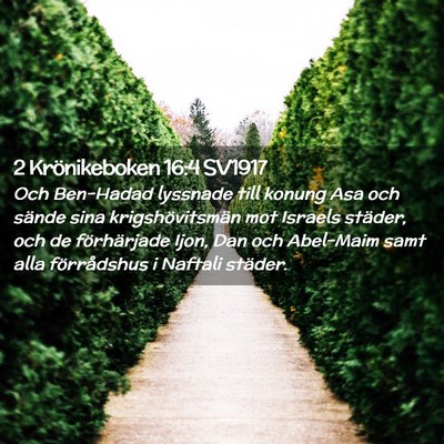 Picture 02 - 2 Krönikeboken 16:4 SV1917 - Och Ben-Hadad lyssnade till konung Asa och sände - Bible Verse Picture