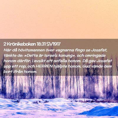 Picture 02 - 2 Krönikeboken 18:31 SV1917 - När då hövitsmannen över vagnarna fingo se - Bible Verse Picture