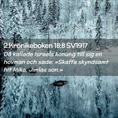 Picture 02 - 2 Krönikeboken 18:8 SV1917 - Då kallade Israels konung till sig en hovman och - Bible Verse Picture