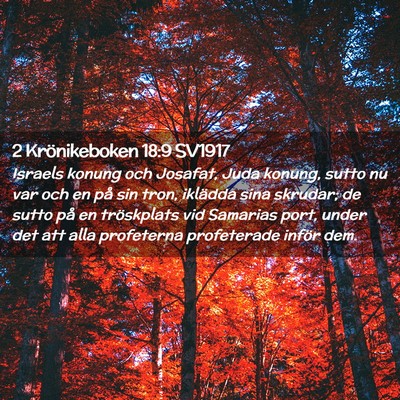 Picture 02 - 2 Krönikeboken 18:9 SV1917 - Israels konung och Josafat, Juda konung, sutto nu - Bible Verse Picture