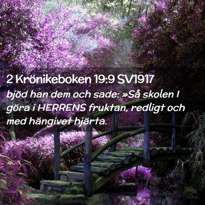 Picture 02 - 2 Krönikeboken 19:9 SV1917 - bjöd han dem och sade: »Så skolen I göra i - Bible Verse Picture