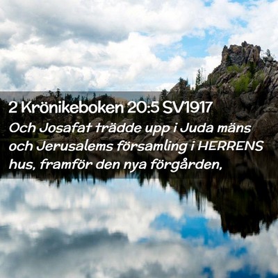 Picture 02 - 2 Krönikeboken 20:5 SV1917 - Och Josafat trädde upp i Juda mäns och - Bible Verse Picture