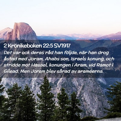 Picture 02 - 2 Krönikeboken 22:5 SV1917 - Det var ock deras råd han följde, när han drog - Bible Verse Picture