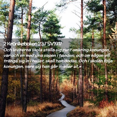 Picture 02 - 2 Krönikeboken 23:7 SV1917 - Och leviterna skola ställa sig runt omkring - Bible Verse Picture