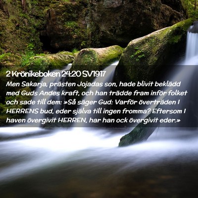Picture 02 - 2 Krönikeboken 24:20 SV1917 - Men Sakarja, prästen Jojadas son, hade blivit - Bible Verse Picture