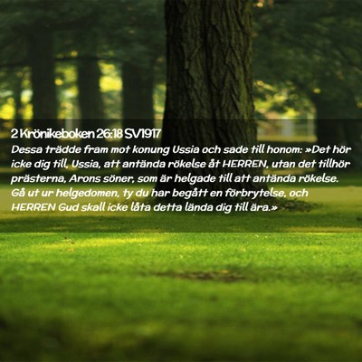 Picture 02 - 2 Krönikeboken 26:18 SV1917 - Dessa trädde fram mot konung Ussia och sade till - Bible Verse Picture