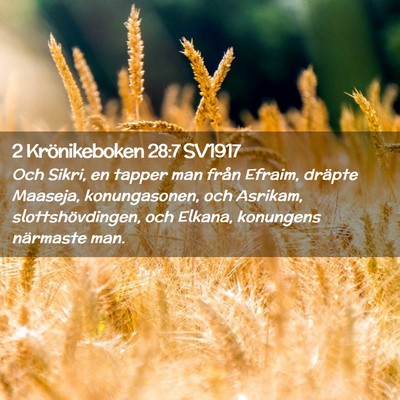 Picture 02 - 2 Krönikeboken 28:7 SV1917 - Och Sikri, en tapper man från Efraim, dräpte - Bible Verse Picture