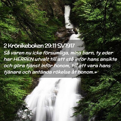 Picture 02 - 2 Krönikeboken 29:11 SV1917 - Så varen nu icke försumliga, mina barn, ty eder - Bible Verse Picture