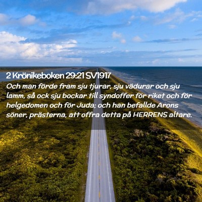 Picture 02 - 2 Krönikeboken 29:21 SV1917 - Och man förde fram sju tjurar, sju vädurar och - Bible Verse Picture