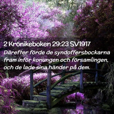 Picture 02 - 2 Krönikeboken 29:23 SV1917 - Därefter förde de syndoffersbockarna fram - Bible Verse Picture