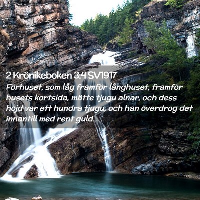 Picture 02 - 2 Krönikeboken 3:4 SV1917 - Förhuset, som låg framför långhuset, framför - Bible Verse Picture