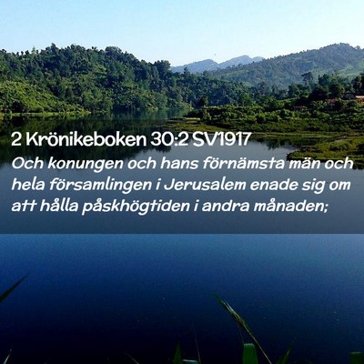 Picture 02 - 2 Krönikeboken 30:2 SV1917 - Och konungen och hans förnämsta män och hela - Bible Verse Picture