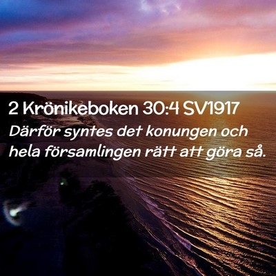 Picture 02 - 2 Krönikeboken 30:4 SV1917 - Därför syntes det konungen och hela - Bible Verse Picture
