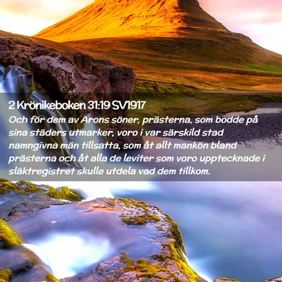 Picture 02 - 2 Krönikeboken 31:19 SV1917 - Och för dem av Arons söner, prästerna, som - Bible Verse Picture