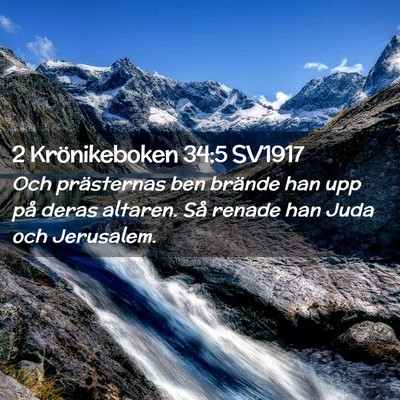 Picture 02 - 2 Krönikeboken 34:5 SV1917 - Och prästernas ben brände han upp på deras - Bible Verse Picture