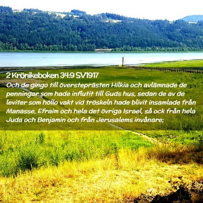 Picture 02 - 2 Krönikeboken 34:9 SV1917 - Och de gingo till översteprästen Hilkia och - Bible Verse Picture