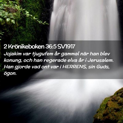Picture 02 - 2 Krönikeboken 36:5 SV1917 - Jojakim var tjugufem år gammal när han blev - Bible Verse Picture