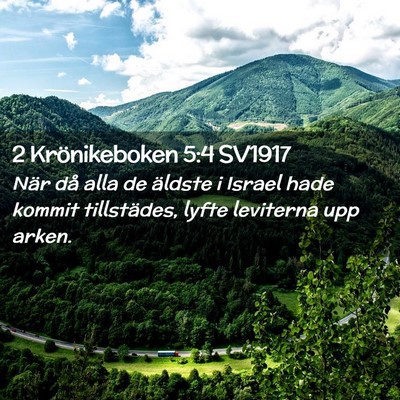 Picture 02 - 2 Krönikeboken 5:4 SV1917 - När då alla de äldste i Israel hade kommit - Bible Verse Picture
