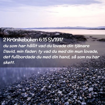 Picture 02 - 2 Krönikeboken 6:15 SV1917 - du som har hållit vad du lovade din tjänare - Bible Verse Picture