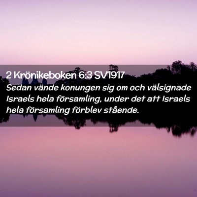 Picture 02 - 2 Krönikeboken 6:3 SV1917 - Sedan vände konungen sig om och välsignade - Bible Verse Picture