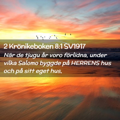 Picture 02 - 2 Krönikeboken 8:1 SV1917 - När de tjugu år voro förlidna, under vilka - Bible Verse Picture