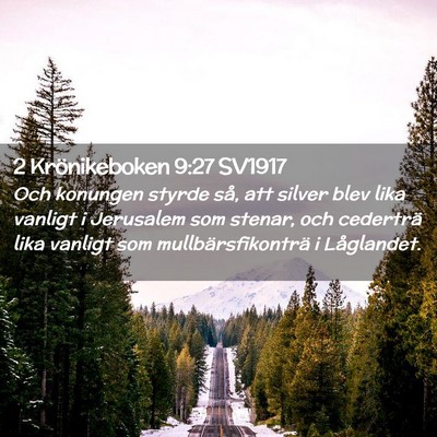Picture 02 - 2 Krönikeboken 9:27 SV1917 - Och konungen styrde så, att silver blev lika - Bible Verse Picture