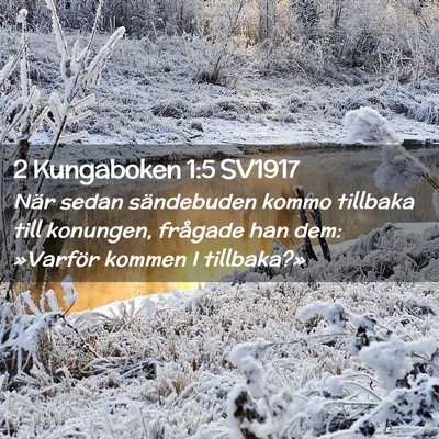 Picture 02 - 2 Kungaboken 1:5 SV1917 - När sedan sändebuden kommo tillbaka till - Bible Verse Picture
