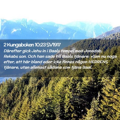 Picture 02 - 2 Kungaboken 10:23 SV1917 - Därefter gick Jehu in i Baals tempel med - Bible Verse Picture