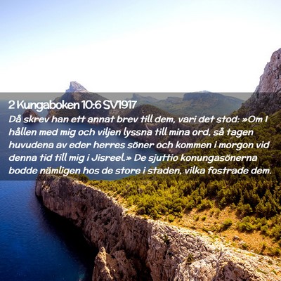 Picture 02 - 2 Kungaboken 10:6 SV1917 - Då skrev han ett annat brev till dem, vari det - Bible Verse Picture