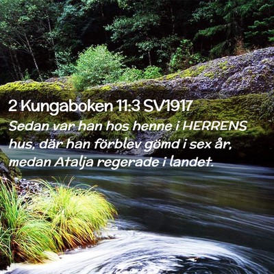 Picture 02 - 2 Kungaboken 11:3 SV1917 - Sedan var han hos henne i HERRENS hus, där han - Bible Verse Picture