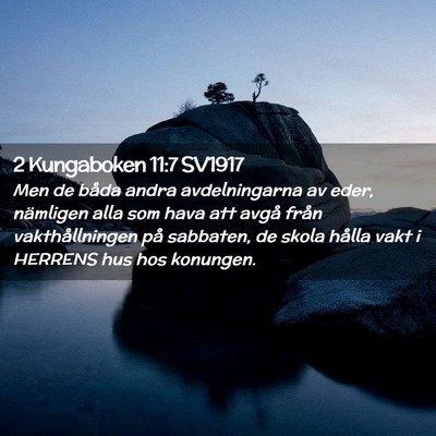 Picture 02 - 2 Kungaboken 11:7 SV1917 - Men de båda andra avdelningarna av eder, - Bible Verse Picture