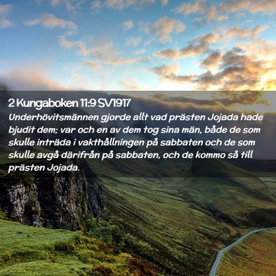 Picture 02 - 2 Kungaboken 11:9 SV1917 - Underhövitsmännen gjorde allt vad prästen - Bible Verse Picture