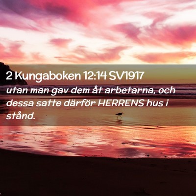 Picture 02 - 2 Kungaboken 12:14 SV1917 - utan man gav dem åt arbetarna, och dessa satte - Bible Verse Picture