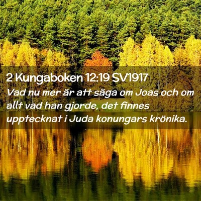 Picture 02 - 2 Kungaboken 12:19 SV1917 - Vad nu mer är att säga om Joas och om allt vad - Bible Verse Picture